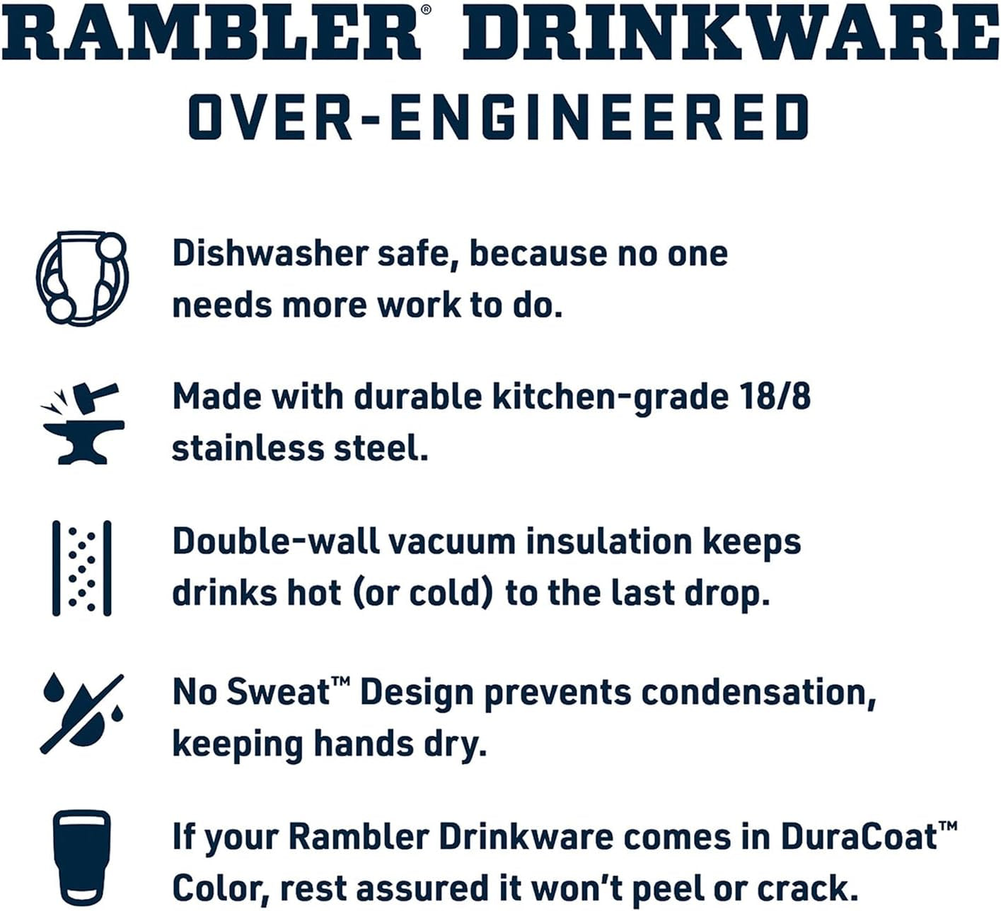 Rambler 20 Oz Stackable Tumbler, Stainless Steel, Vacuum Insulated with Magslider Lid