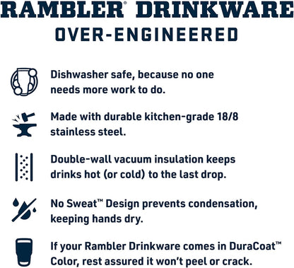 Rambler 20 Oz Stackable Tumbler, Stainless Steel, Vacuum Insulated with Magslider Lid